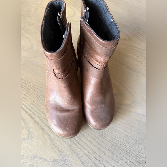 Keen Kate Brown Leather Ankle Wedge Booties - Size 6.5 - Picture 1 of 6